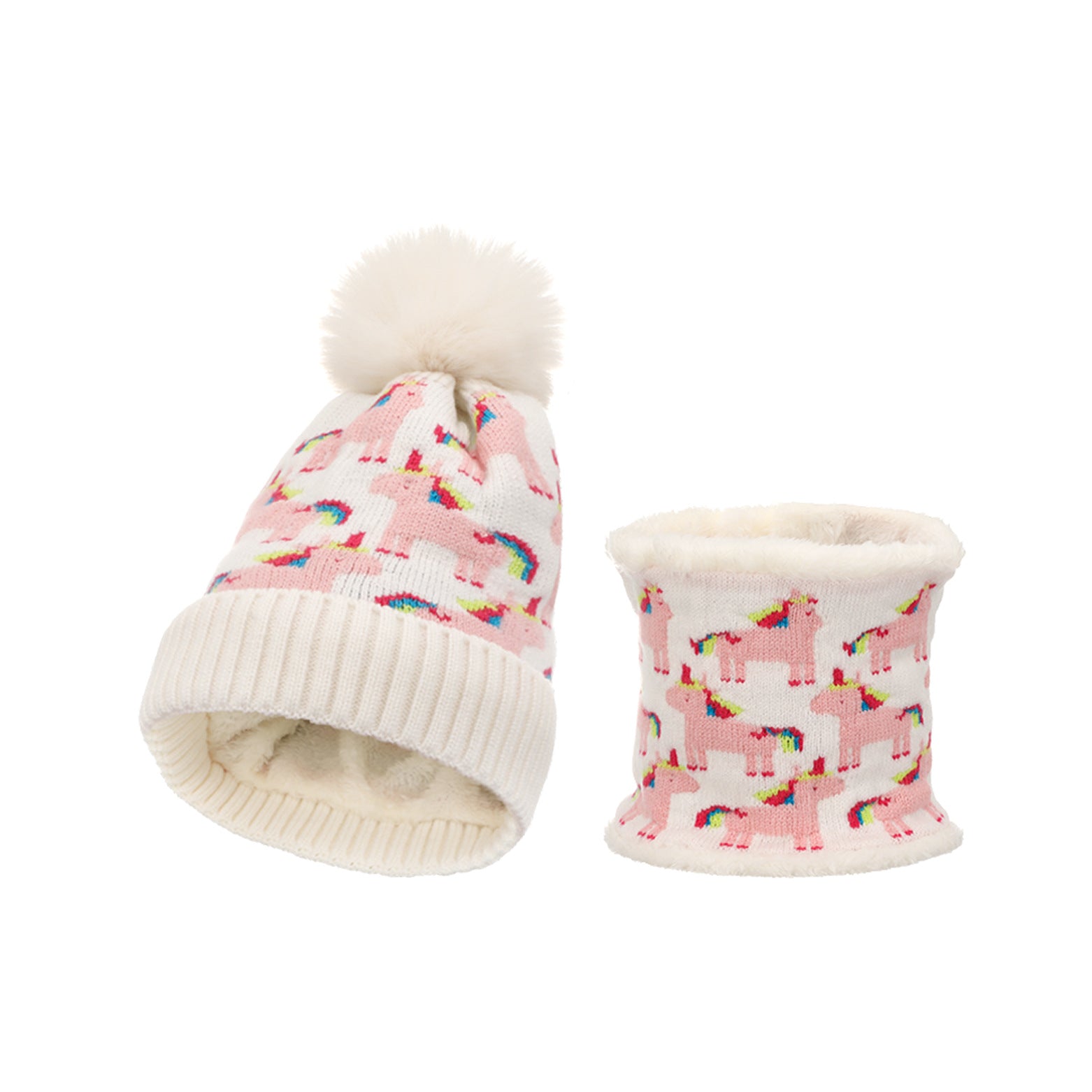 Wholesale Unicorn Knitted Children's Beanie Scarf Two-piece Set