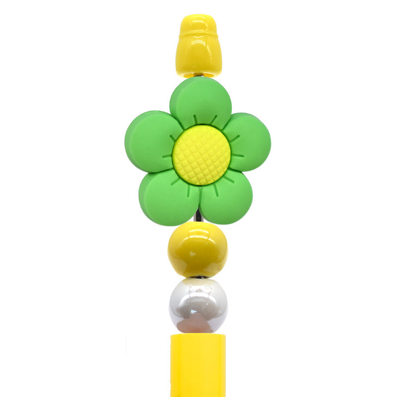 Wholesale Random100pcs Ballpoint Pen Beaded Accessories Cute Flowers Pvc Burnt Beads