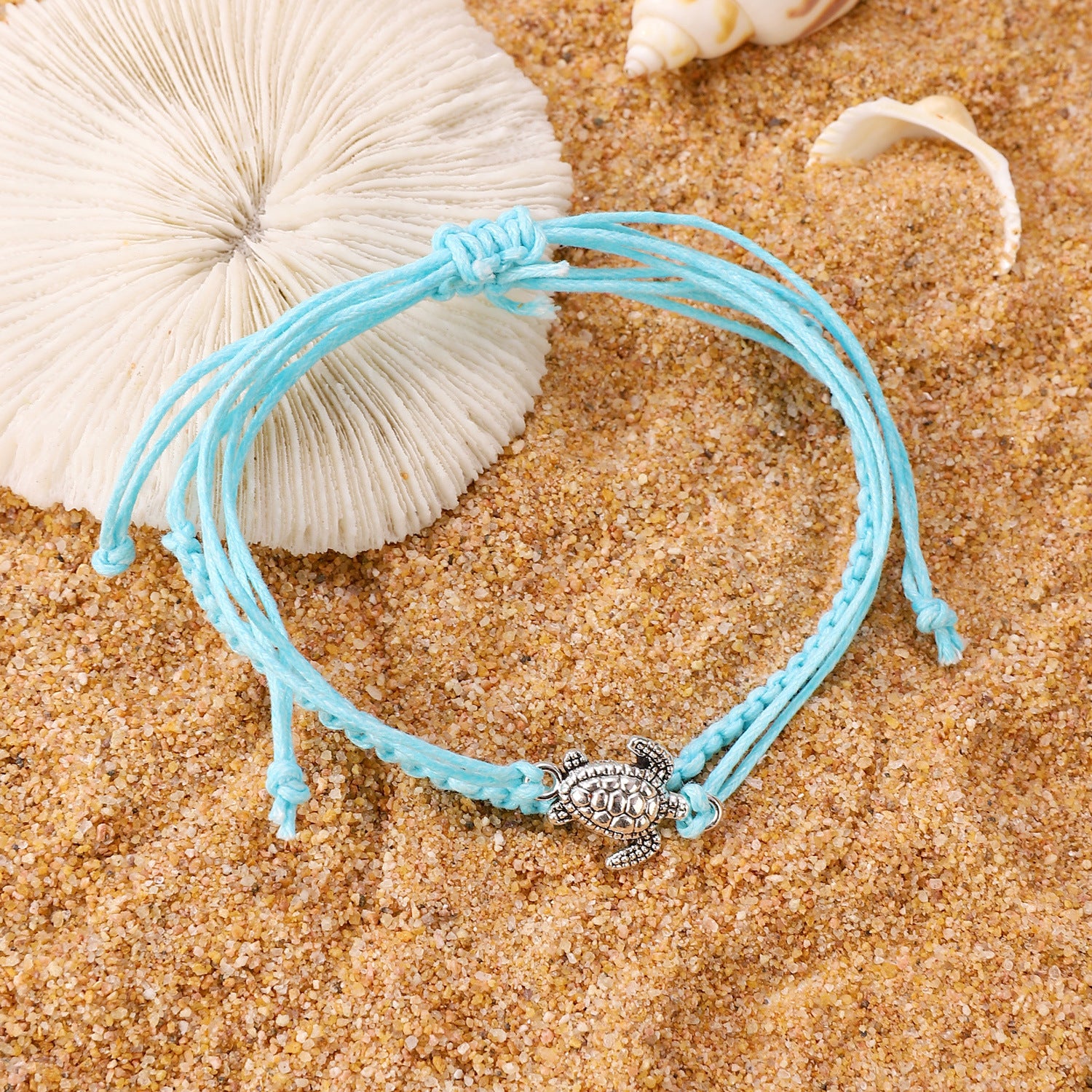 Wholesale Retro Handmade Turtle Anklet Antique Silver Beach Fashion Accessory Gift For Women