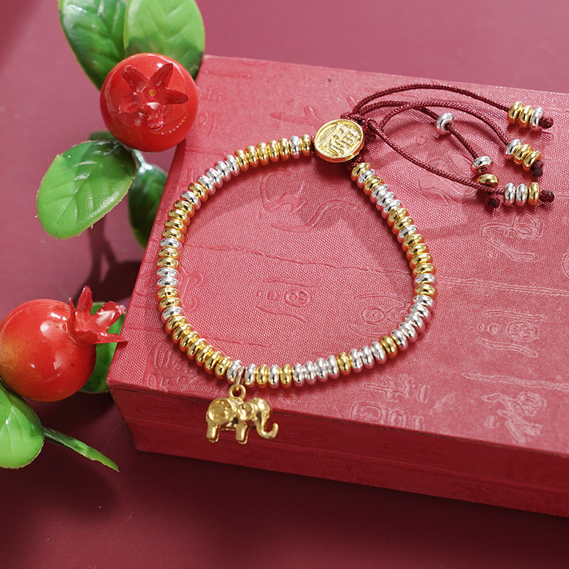 Wholesale Gold and silver mixed immediately get rich scenic area braided bracelet