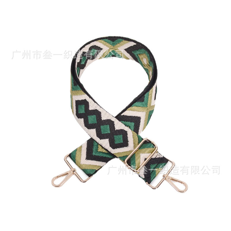 Wholesale All-match Ethnic Style 3.8cm Diamond Jacquard Adjustable Lengthened Retro Style Bag Strap