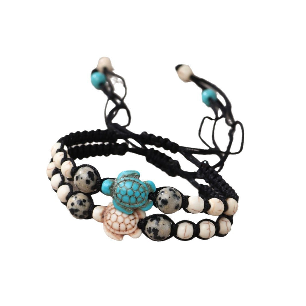 Wholesale Bohemian Vintage Turquoise Beaded Braided Bracelet