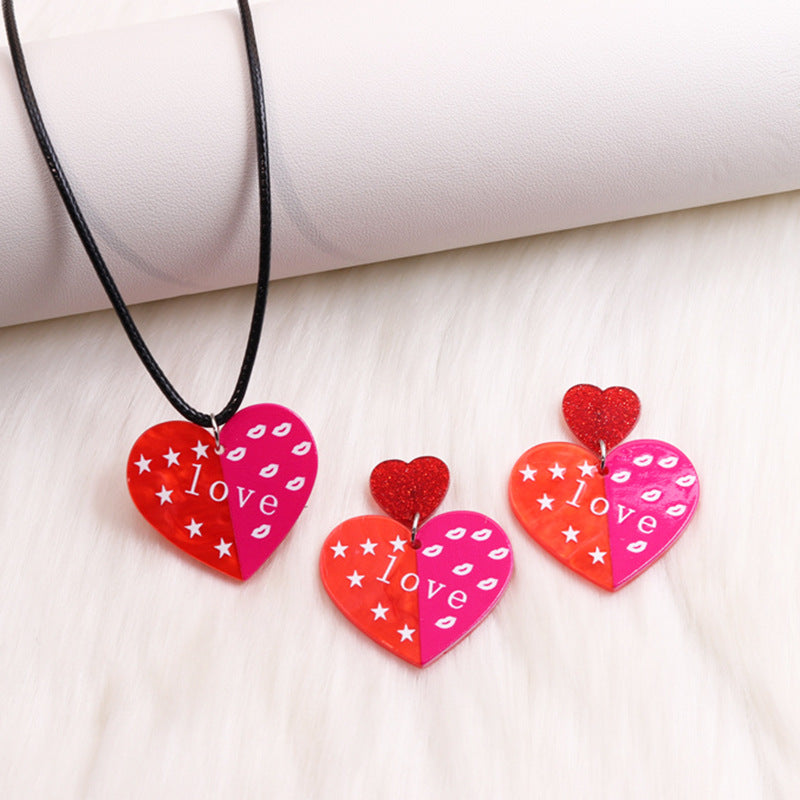 Wholesale Valentine's Day LOVE Contrasting Color Acrylic Earrings