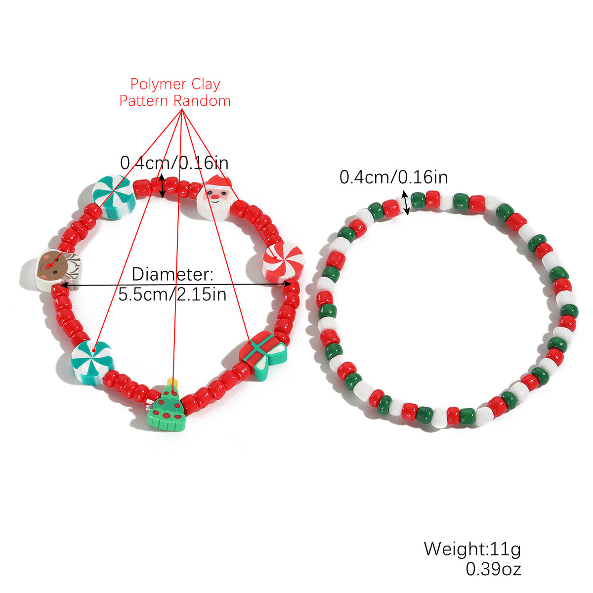 Wholesale Christmas Snowflake Crystal Beaded Bracelet Set