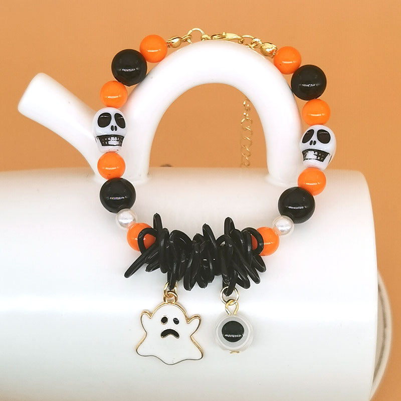 Wholesale 2PCS Halloween Pumpkin Ghost Alloy Bracelet