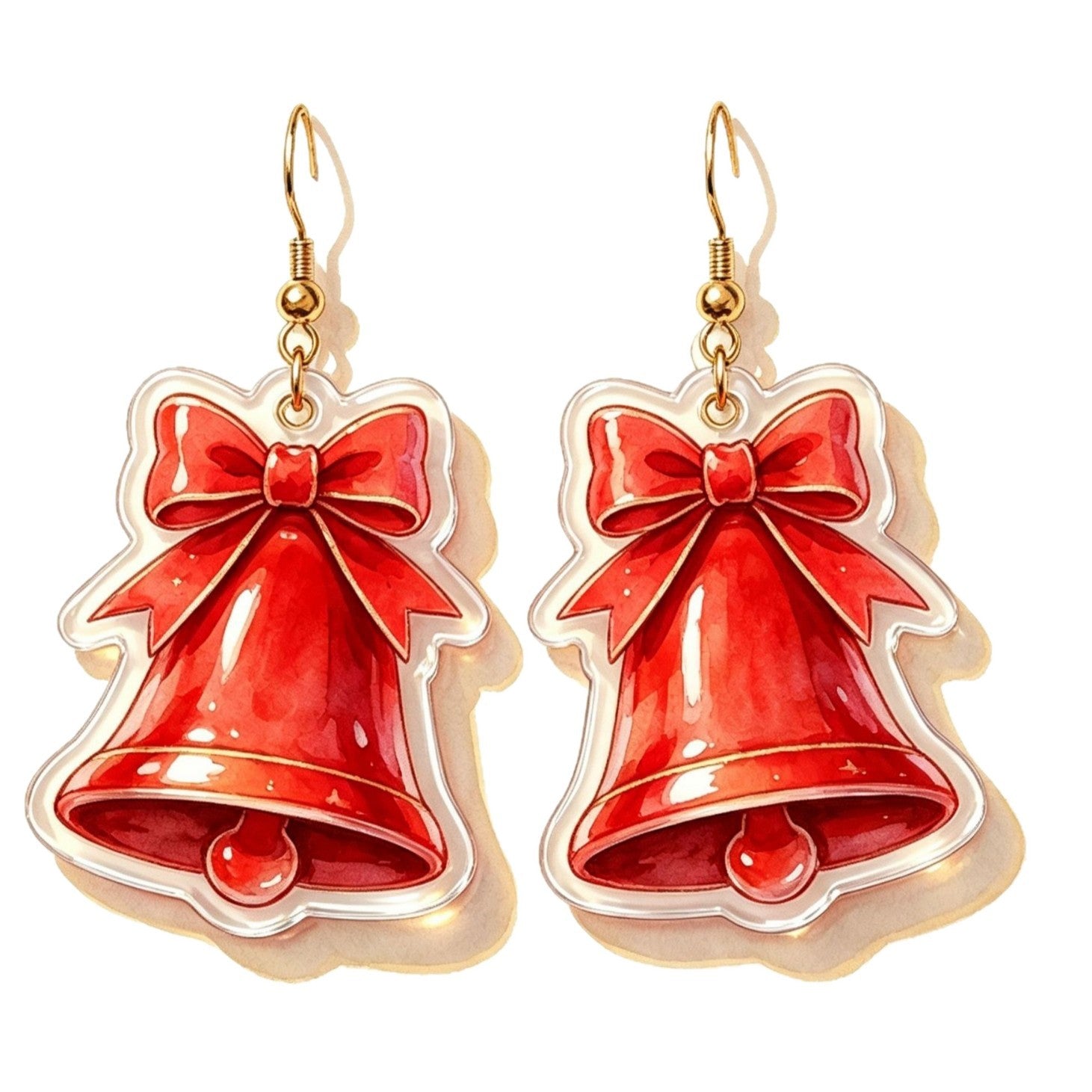 Wholesale Acrylic Earrings With Christmas Bell Pattern Fashion Jewelry Accessory For Party And Gift
