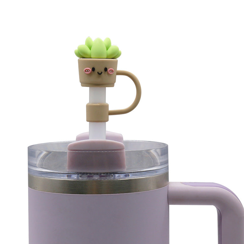 Wholesale 3pcs PVC 3D cartoon 8-10mm environmentally friendly straw cap