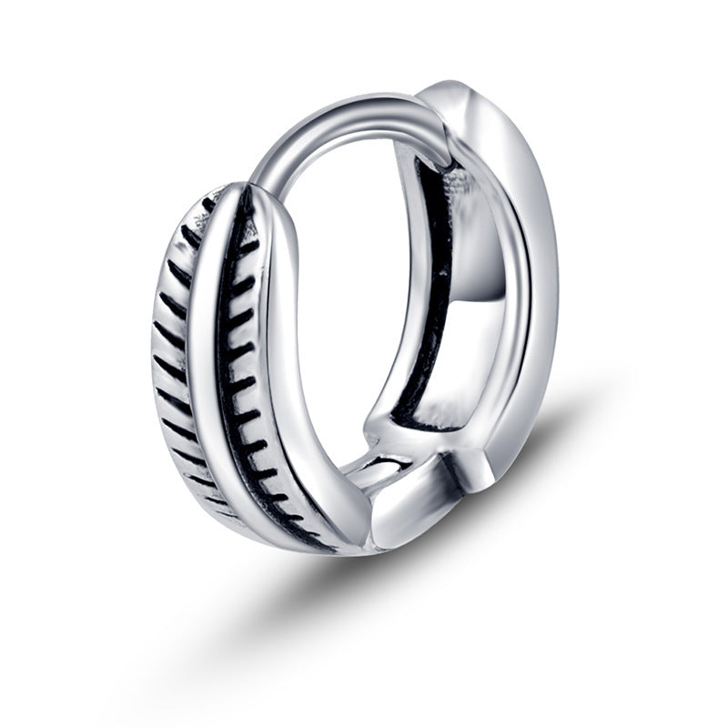 Wholesale Men's Stainless Steel Minimally Personalized Cross Titanium Steel Neutral Circle Earrings