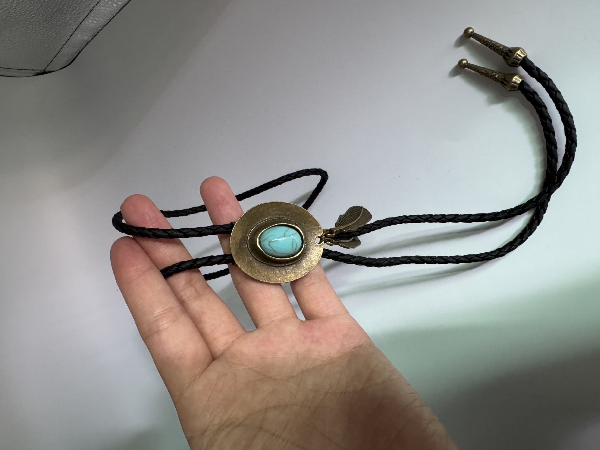 Wholesale Western cowboy long pendant sweater chain leather