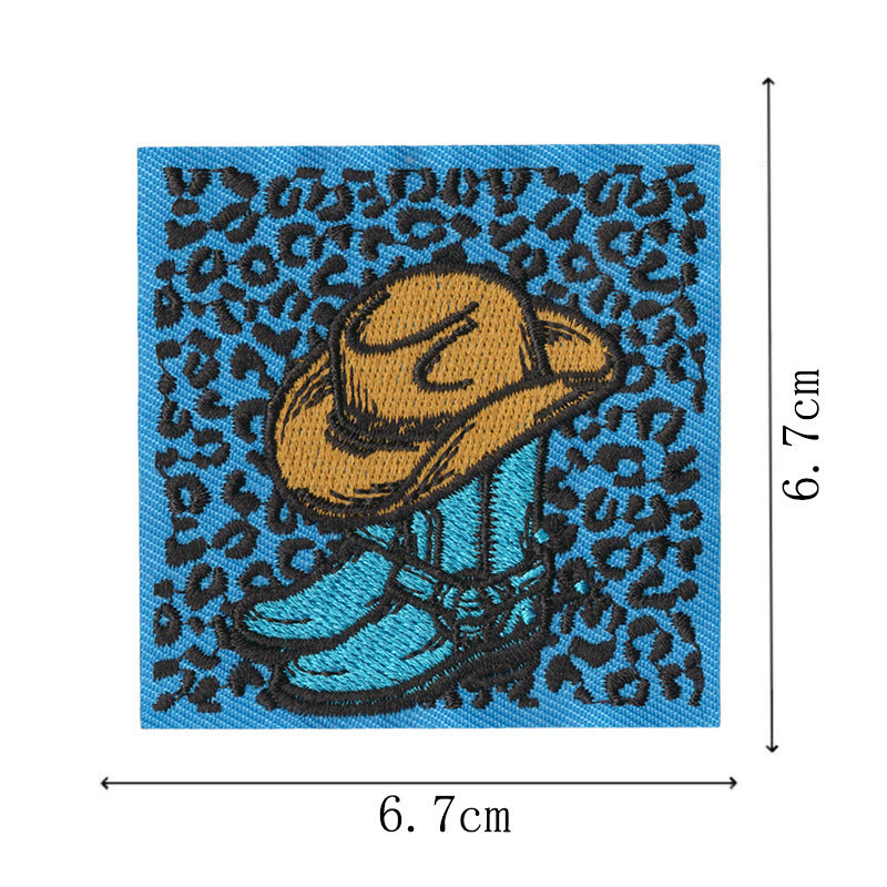 Wholesale Cartoon Cowboy Boot Embroidered Patches Iron On DIY Fashion Accessory For Clothing Gift Boutique Resale