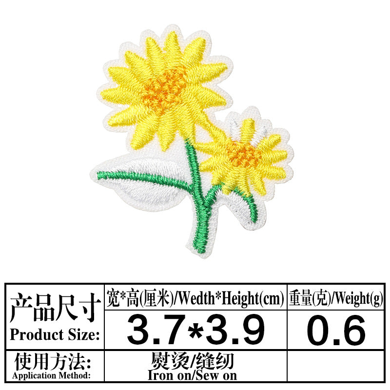 Wholesale Chinese Style Embroidered Flower Patches Twill DIY Applique Decorative Accent For Towels Bags Resale