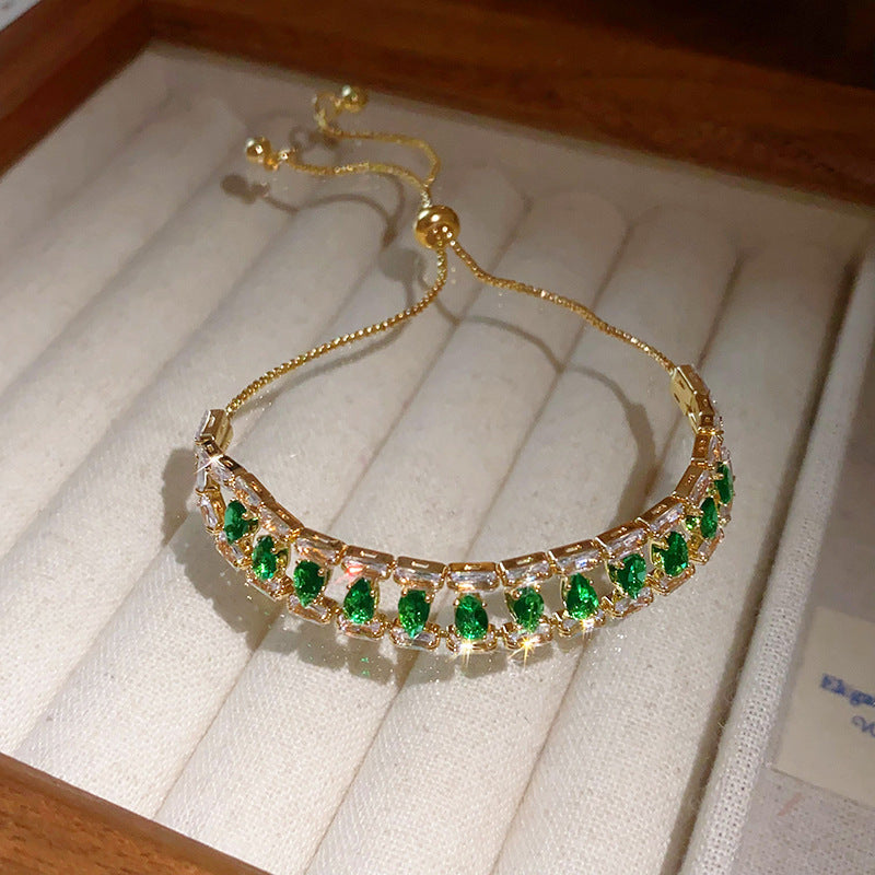 Wholesale Light Luxury Niche Exquisite High-end Pull-out Adjustable Zircon Bracelet