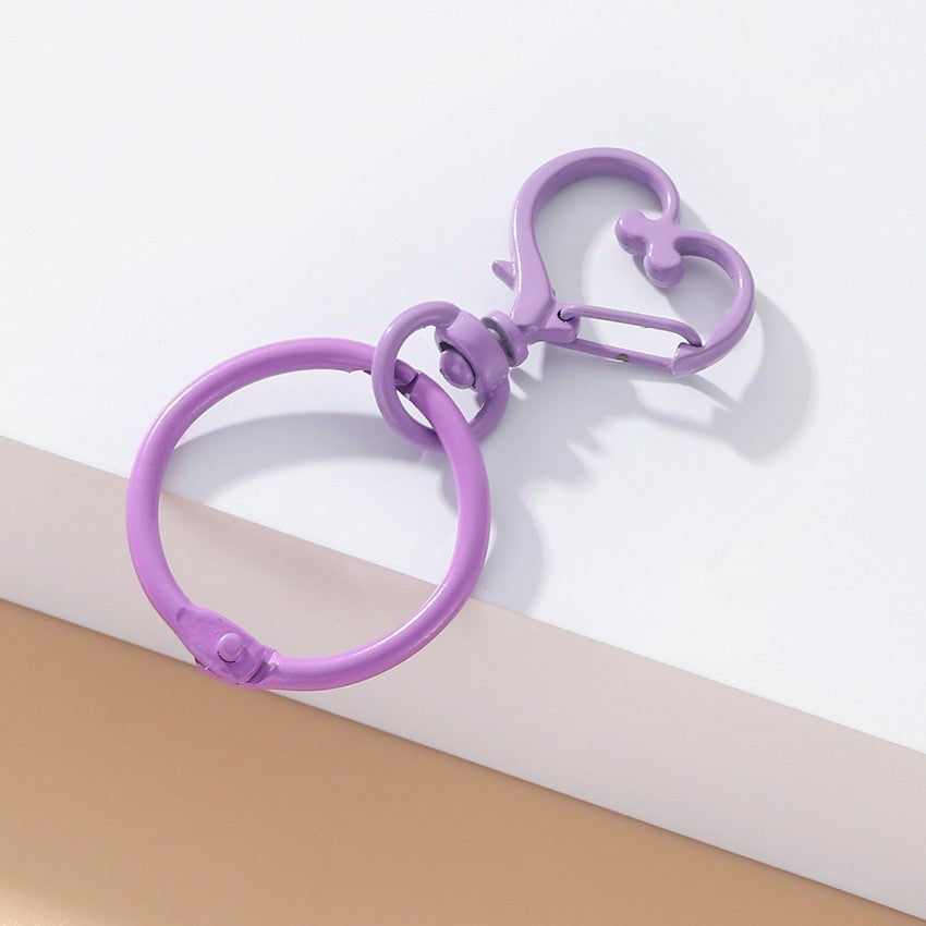 Wholesale Purple Heart Shaped Metal Keychains Accessories