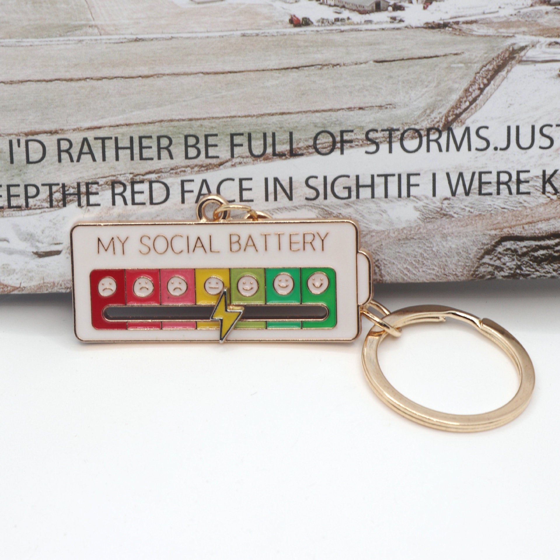 Wholesale Movable Battery Power Girl Rainbow Zinc Alloy Keychains