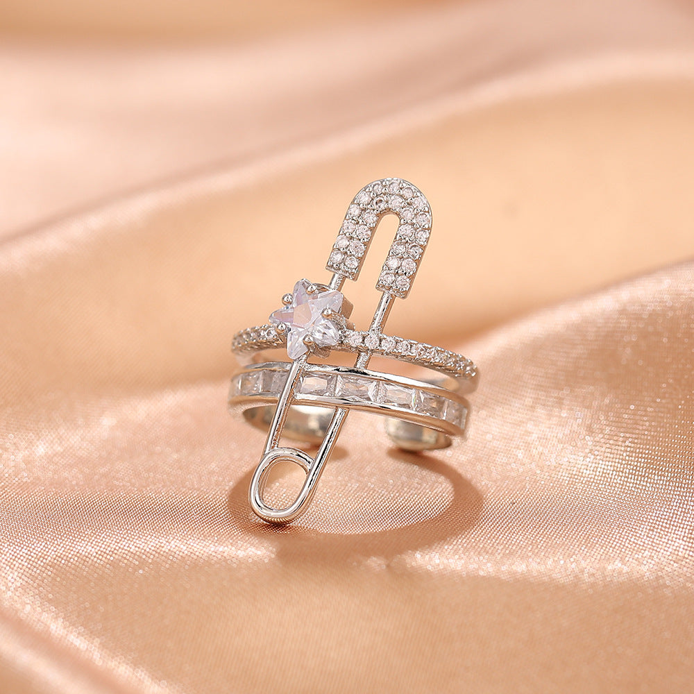 Wholesale Heavy Works Rings Time to Turn Cross Open Adjustable Ring