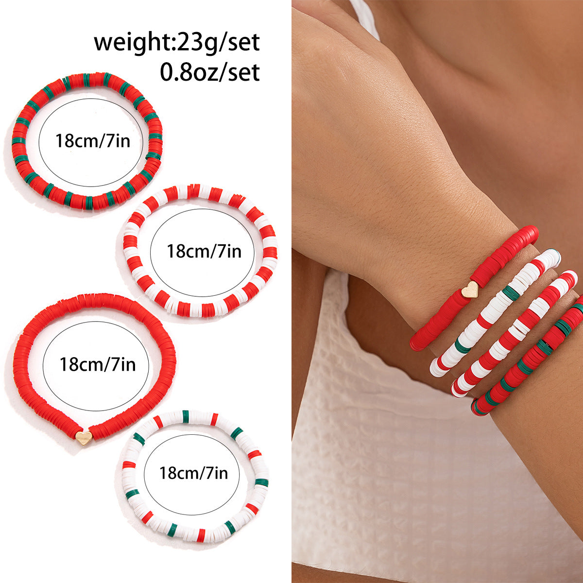 Wholesale Christmas letter contrasting bracelet Layered Bracelet Set