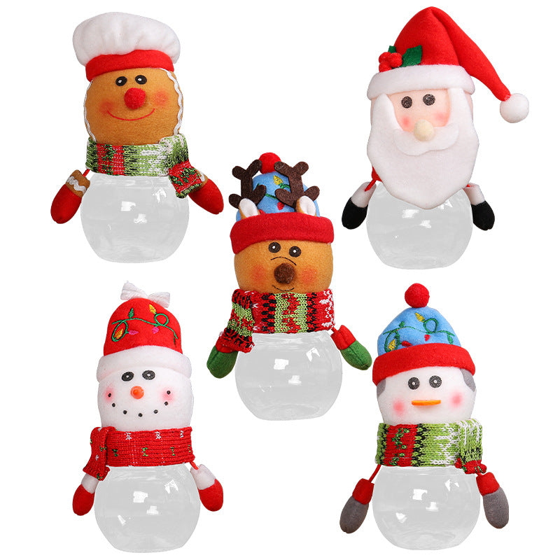 Wholesale Christmas Cute Children's Transparent Plastic Doll Candy Jar