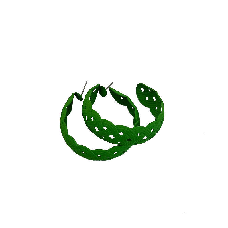 Wholesale Solid Color Big C Shape Candy Color Earrings