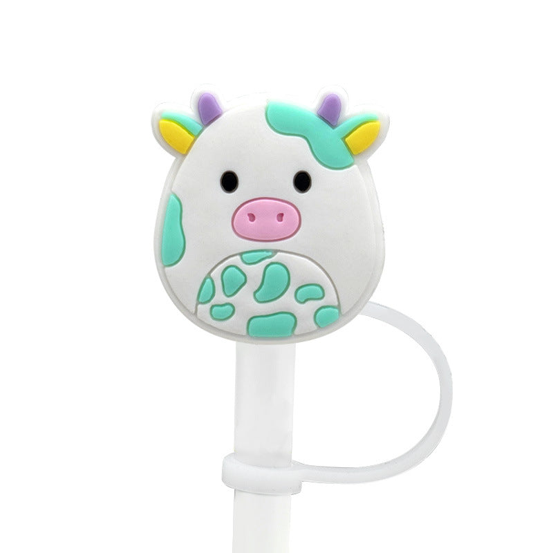 Wholesale of 10pcs Cute Doll Silicone Straw Sets