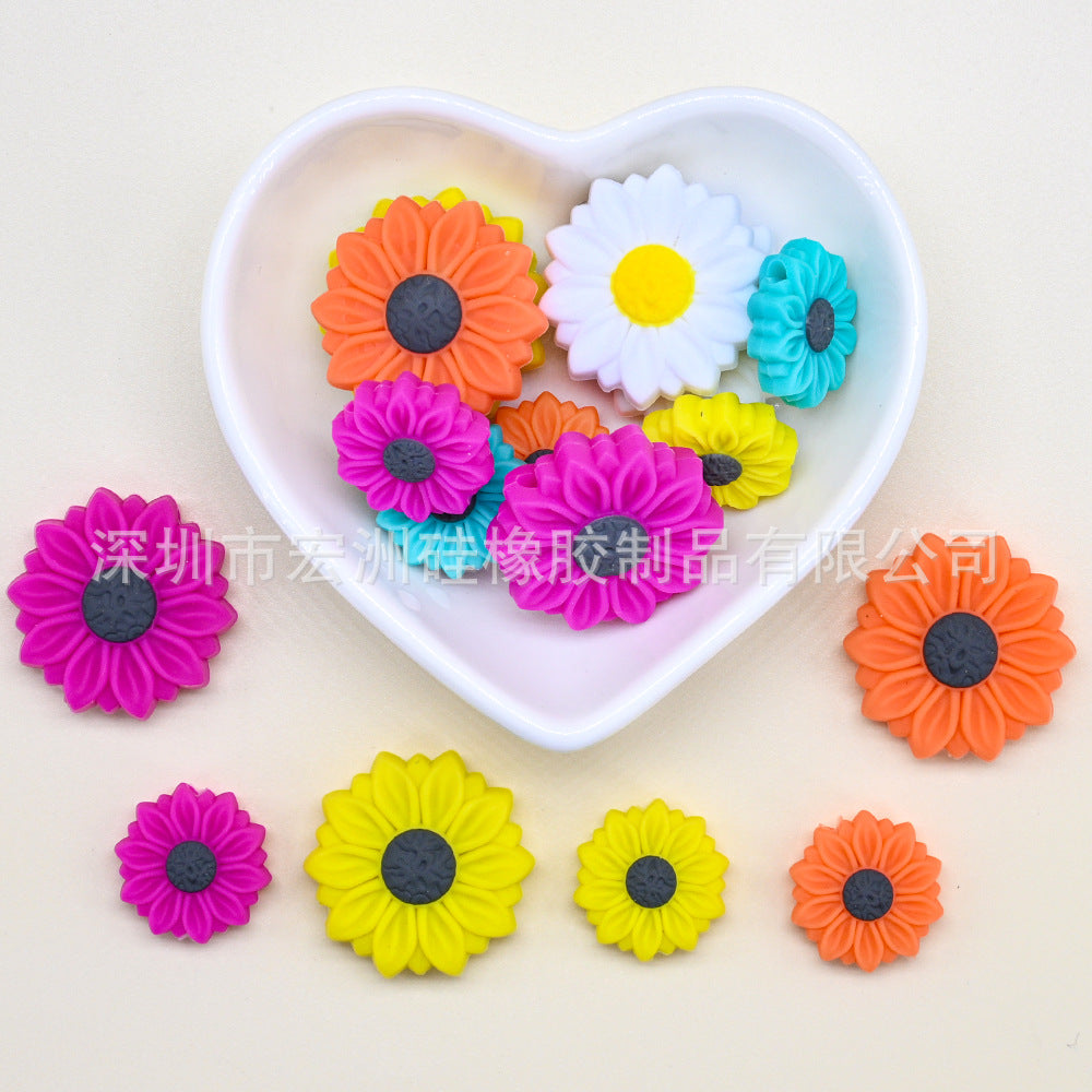 Wholesale 10pcs  new flower series handmade DIY pen accessories silicone beads focus beads
