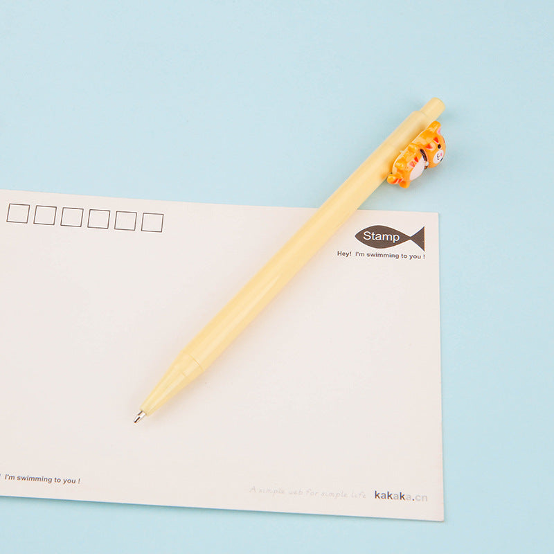 Wholesale Animal PVC Soft Plastic Macaron Kitten Ball Point Pen