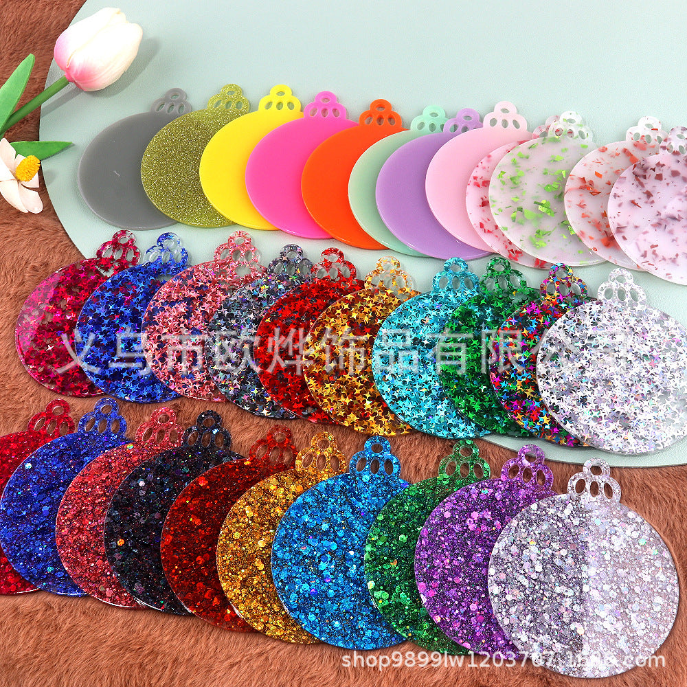 Wholesale 10pcs/ pack Acrylic Christmas Ornaments Decoration DIY Craft Christmas Tree Ornaments Patches