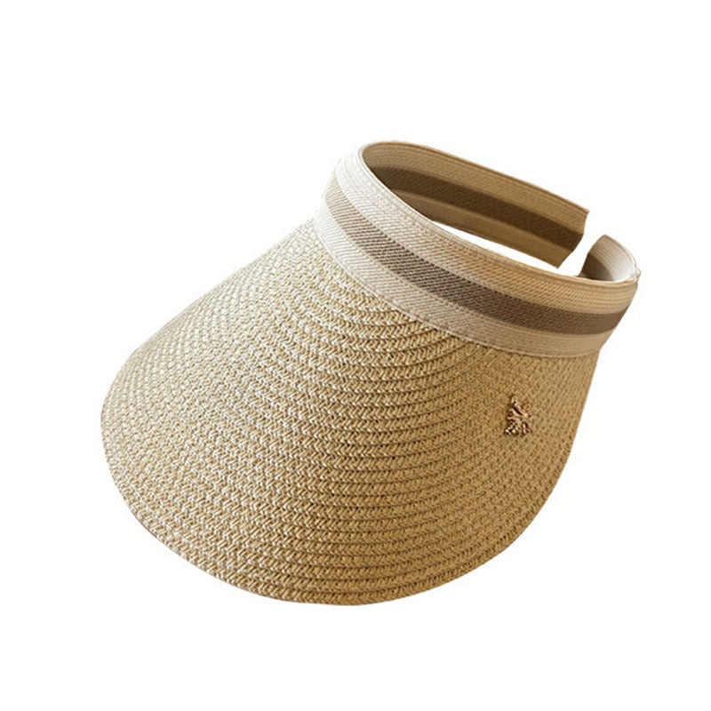 Wholesale Straw cap with hollow top and no headband Sun protection sun hat