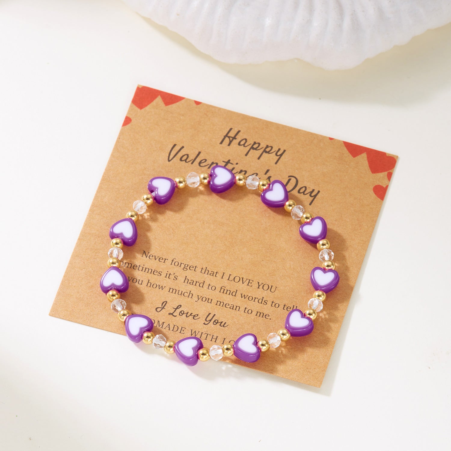 Wholesale Valentine' s Day Bohemian Love clay bead bracelet