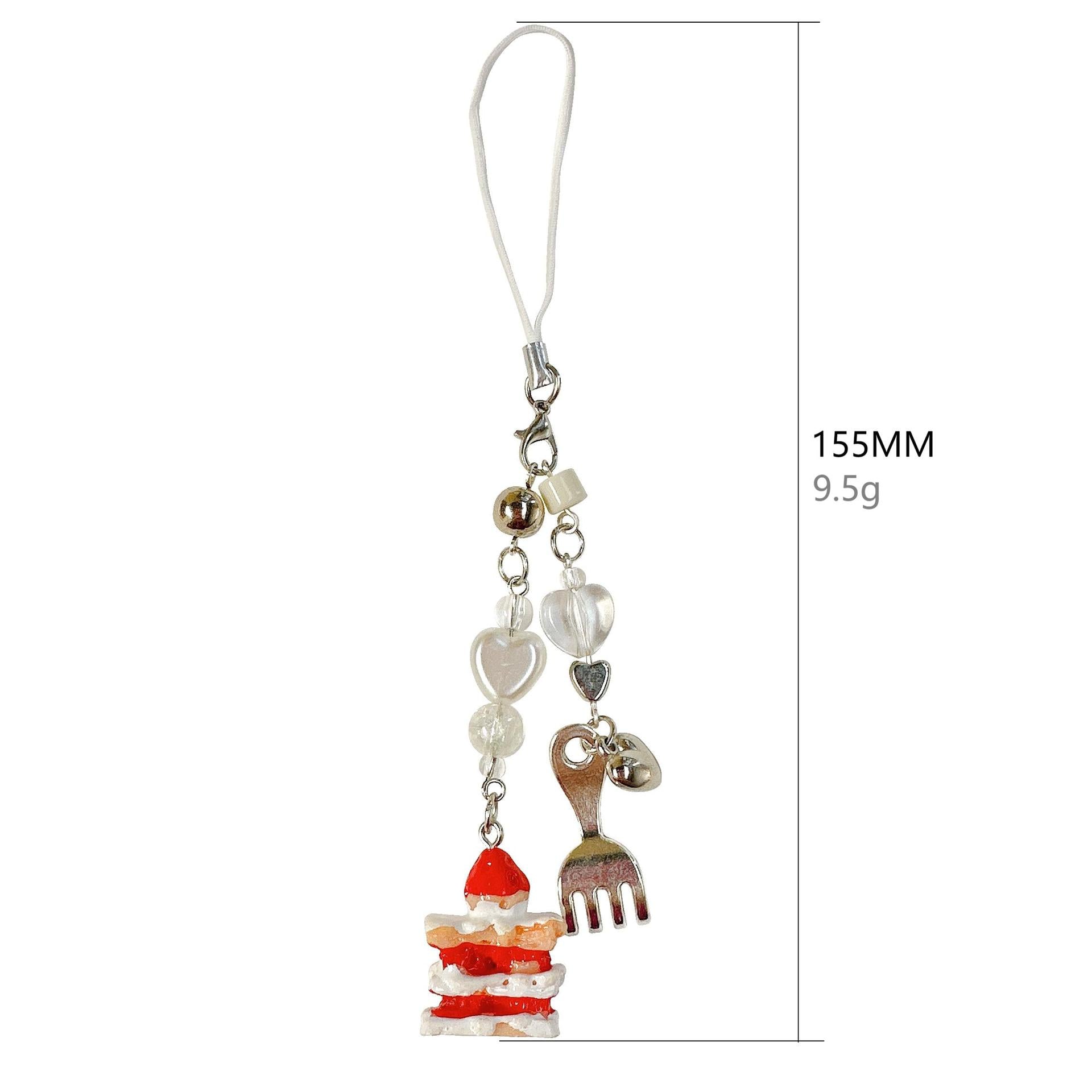 Wholesale Strawberry cake bead cute keychain