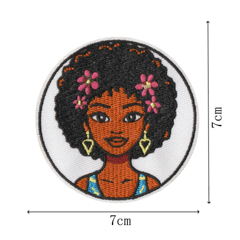 Wholesale Embroidered Patch With Black Independence Day Design Sew On Decorative Badge For Coats Casual Craft Supply For Resale