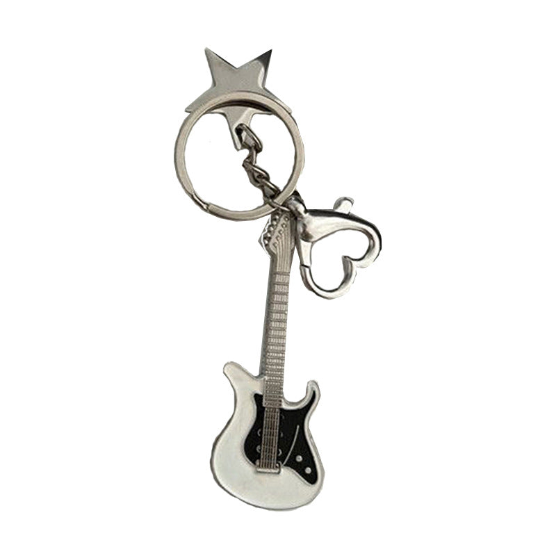 Wholesale Guitar Five Pointed Star Alloy Keychains