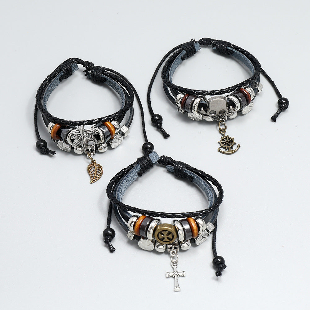 Wholesale Cross Vintage Leather Bracelet