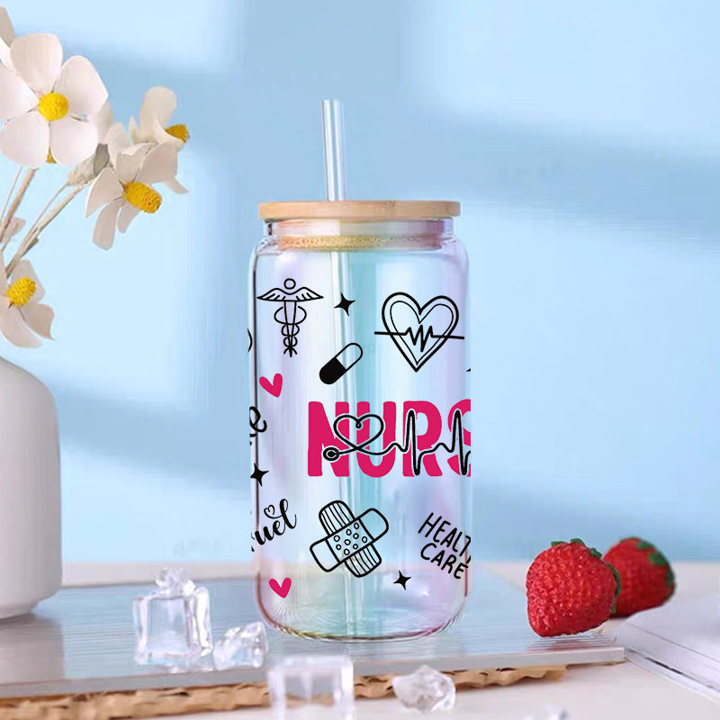 Wholesale Cartoon Colorful Medical 16oz Cup UV DTF Wraps