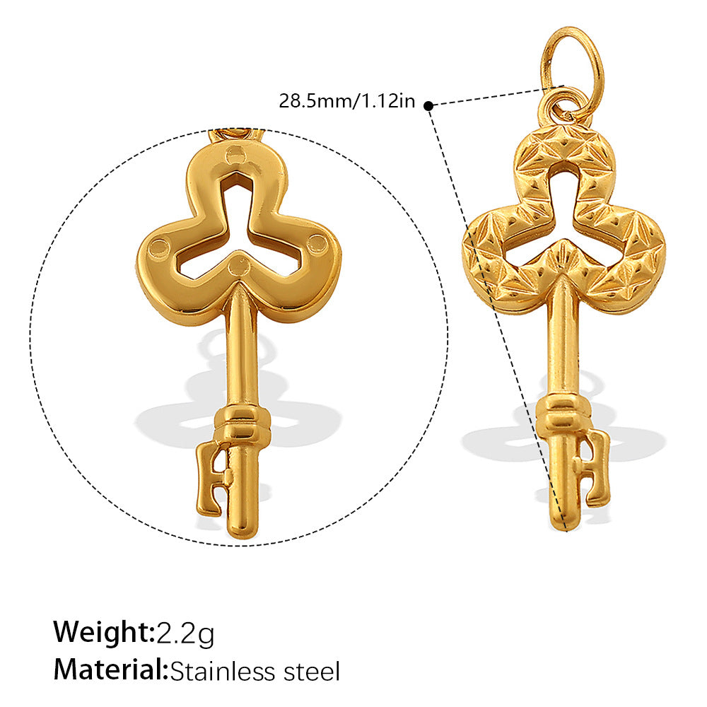 Wholesale Ocean style retro key heart-shaped stainless steel necklace pendant accessories