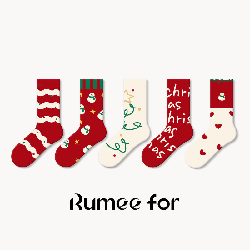 Wholesale Christmas winter cute cartoon couple socks