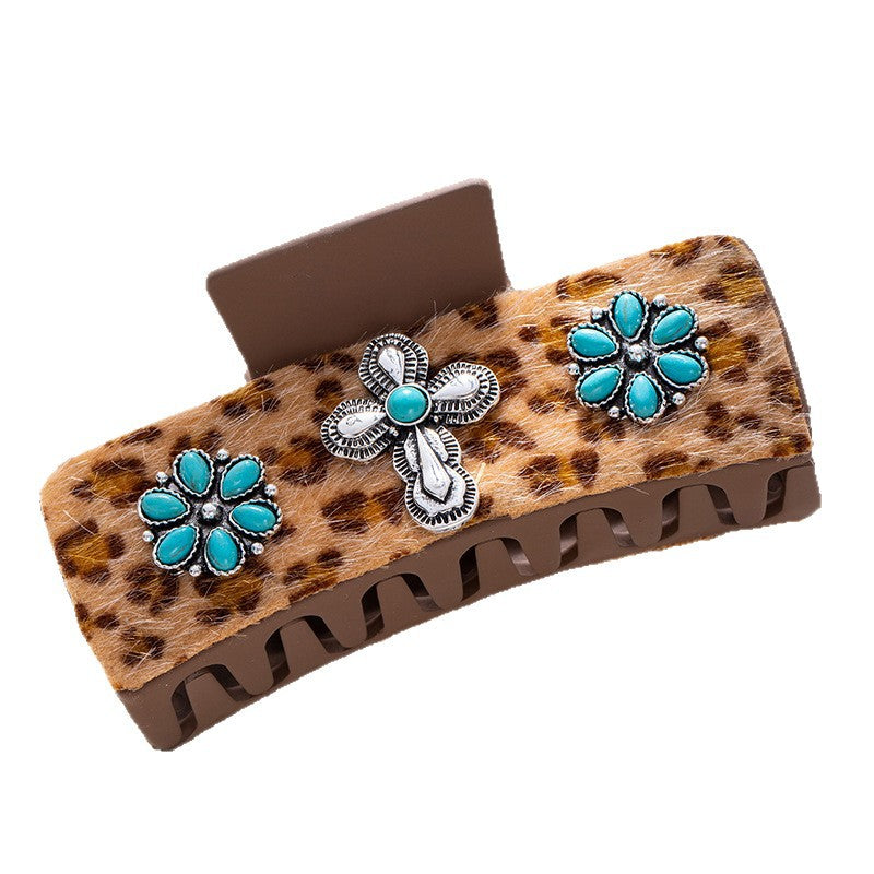Wholesale Bohemian turquoise western style clip leather clip