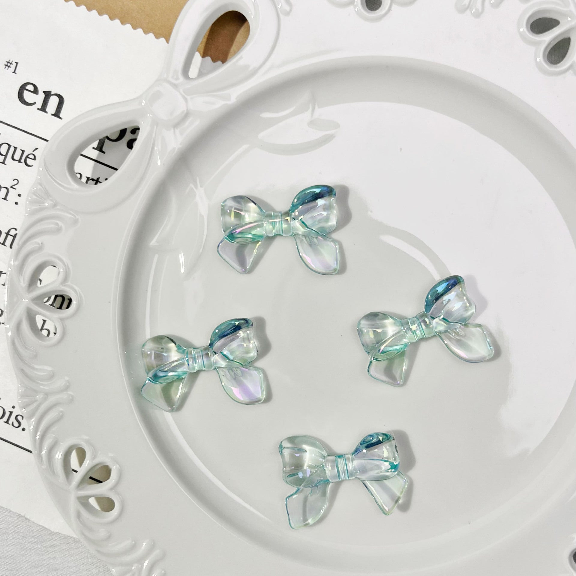 Wholesale 10pcs Bow Plastic Beads Hair Accessories Mobile Phone Beads