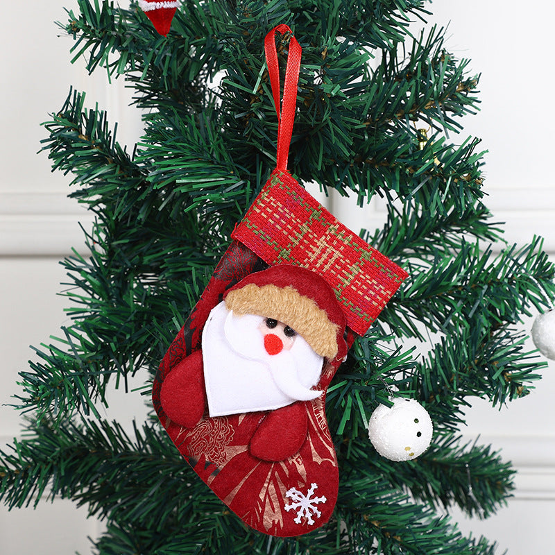 Wholesale 2PCS Christmas Cartoon Santa Claus Socks Pendant Decoration