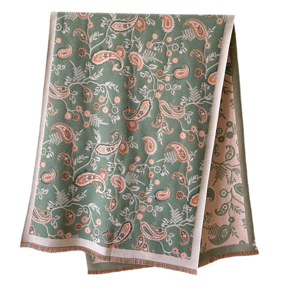 Wholesale Autumn and Winter Warm Scarf Cashew Thickened Long Scarf