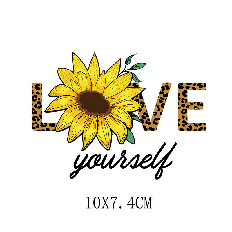Wholesale 5pcs/pack  Sunflower heat transfer sticker pattern   UV DTF Ready to Press Transfers Wraps
