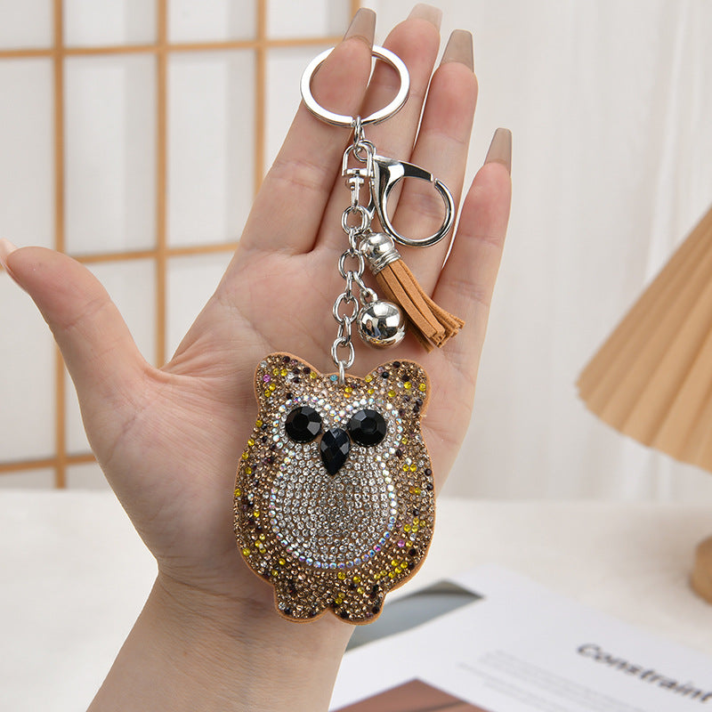 Wholesale Tassel Rhinestone Cartoon Women' s Bag Pendant Keychain