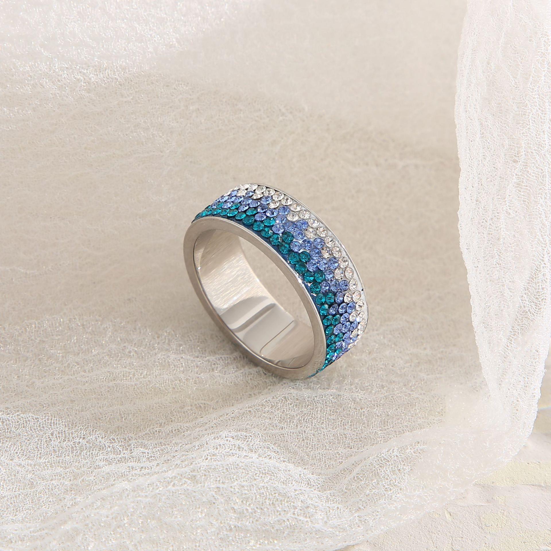 Wholesale Three Row Diamond Alloy Ring