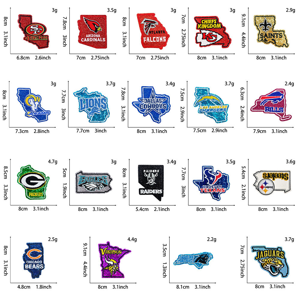 Wholesale Seattle Seahawks Sequin Embroidered Patch State Shape Sew On Applique For Clothing Bags DIY Craft Accessory OLY Exclusive