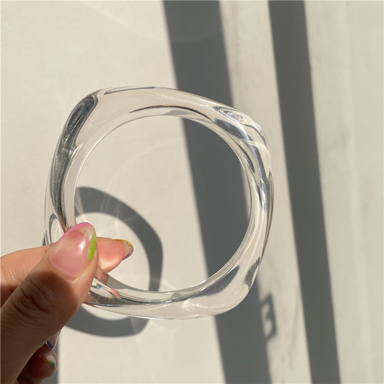 Wholesale fashion new marble acrylic bracelet shaped resin square round bracelet
