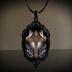 Wholesale Vintage Gothic style bat castle crow cross blood black cat church cemetery vampire vintage necklace