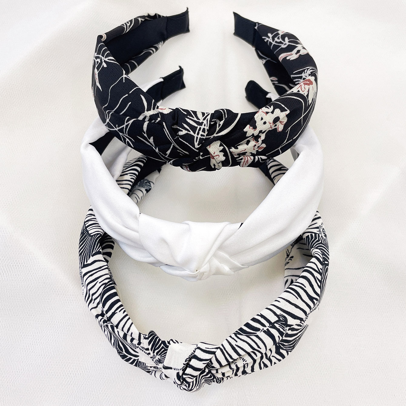 Wholesale Fabric flower cross knot wide edge headband