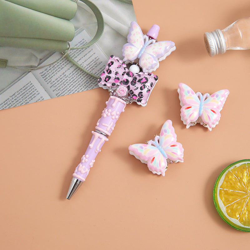 Wholesale 10pcs beaded pen beads material resin printed pen beads