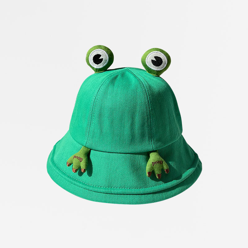 Sombrero de cubo de rana de dibujos animados de poliéster de algodón al por mayor