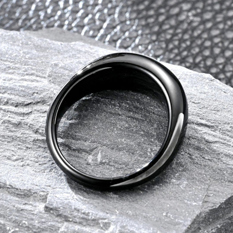 Wholesale Cup Handle Shape Simple Titanium Steel Ring
