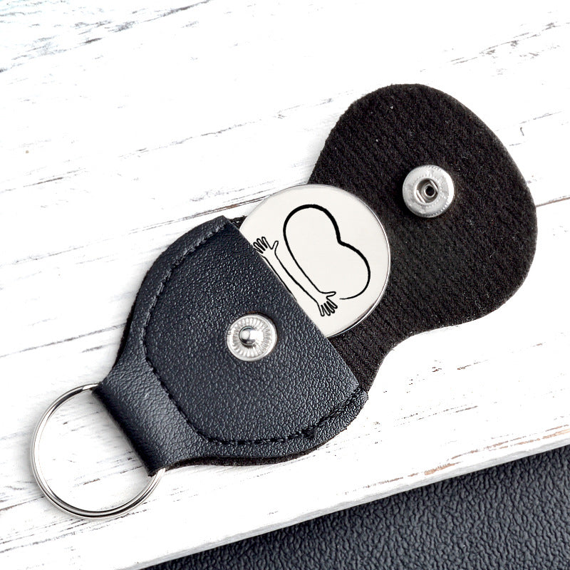 Wholesale Pocket Hug Series Stainless Steel Leather Keychain